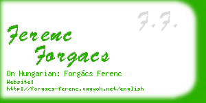 ferenc forgacs business card