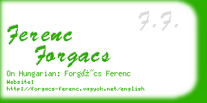 ferenc forgacs business card